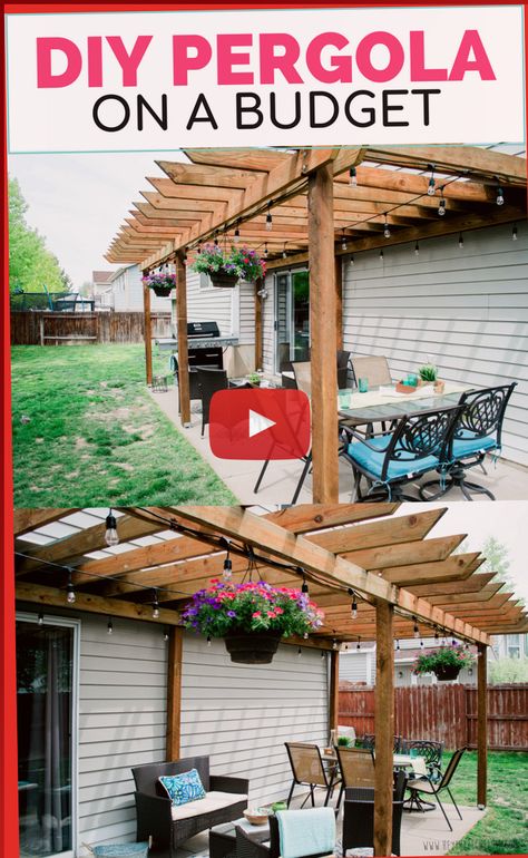 + + Learn how to build a pergola in your backyard to shade a stone patio or deck. These pergola plans include wood beams and lattice set on prec patio decorating ideas bloxburg, patio decorating ideas with plants, patio dec, Backyard Deck And Patio Ideas, Patio Transformation, Utah Lifestyle, Deck And Patio Ideas, Build A Pergola, Pergola Diy, Pergola Swing, Deck And Patio, Building A Pergola