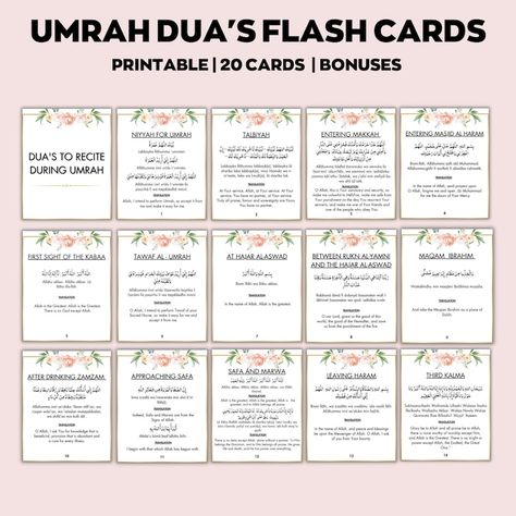 Umrah Duas Printable, Umrah Cards, Umrah Guide, Umrah Book, Duas for Umrah, Umrah Flashcards, Islamic Dua Cards, Transliteration to English - Etsy Safa Marwa Dua, Dua For Umrah, Umrah Dua Cards Printable Free, Umrah Dua Cards, Duas For Umrah, Diary Writing Ideas Creative, Umrah Dua, Dua Cards, Umrah Guide