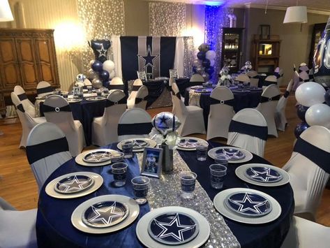 Dallas Cowboy Theme Party, Dallas Cowboy Centerpieces Ideas, Dallas Cowboys Centerpieces, Dallas Cowboy Party Decorations, Cowboys Theme Party, Dallas Cowboy Wedding Theme Ideas, Dallas Theme Party, Dallas Cowboy Party, Dallas Cowboy Themed Birthday Party