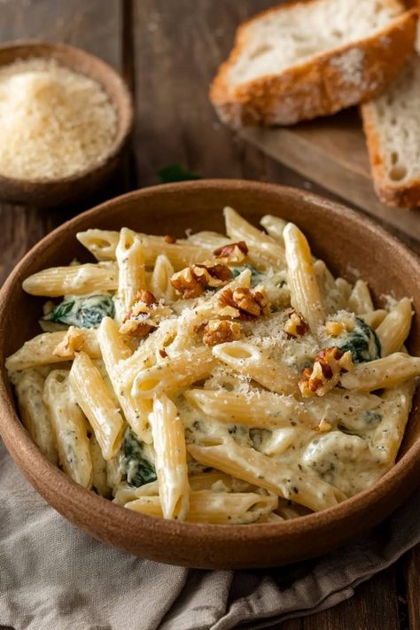 Gorgonzola Chicken Pasta, Comfort Food Fall, Pasta Lunch Ideas, Food Inspiration Aesthetic, Swedish Cafe, Gorgonzola Pasta, Quick Pasta Dishes, Pasta Night, Spinach Pasta