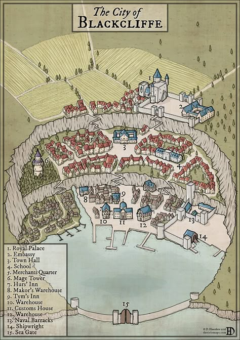 Fantasy City Map, Fantasy Map Making, Village Map, Fantasy Town, Fantasy World Map, Tabletop Rpg Maps, Rpg Map, Town Map, Dungeon Maps