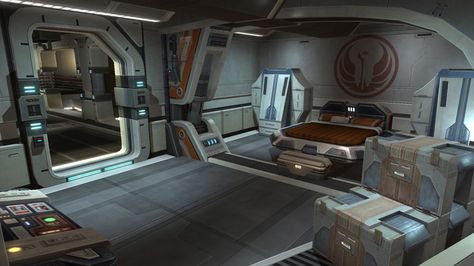 Star Wars: The Old Republic | HOLONET Sci Fi Bedroom, Sci Fi Room, Scifi Interior, Star Wars The Old Republic, Star Wars The Old, Spaceship Interior, Old Republic, Sci Fi Design, Sci Fi Environment