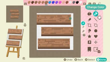 How to Make Wooden Paths | ACNH - Animal Crossing: New Horizons (Switch)｜Game8 Acnh Wood Planks, Paths Acnh, Animale Crossing, Motif Animal Crossing, Animal Crossing Path, Acnh Pattern, Wooden Path, Motif Acnl, Animal Crossing Patterns