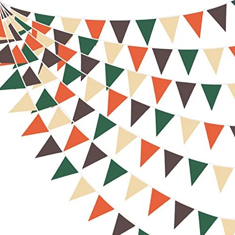 Brown Party Decorations, Safari Animal Party, Triangle Flag, Pennant Garland, Forest Baby Showers, Camping Theme Party, Forest Baby, Fabric Garland, Fabric Bunting