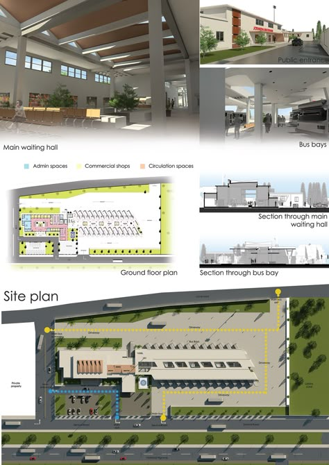 Bus Terminal Interior, Bus Station Design Concept, Bus Terminal Design Architecture, Bus Station Design Architecture, Bus Station Plan, Bus Terminal Design Concept, Airport Design Concept, Bus Station Architecture, Bus Terminal Architecture