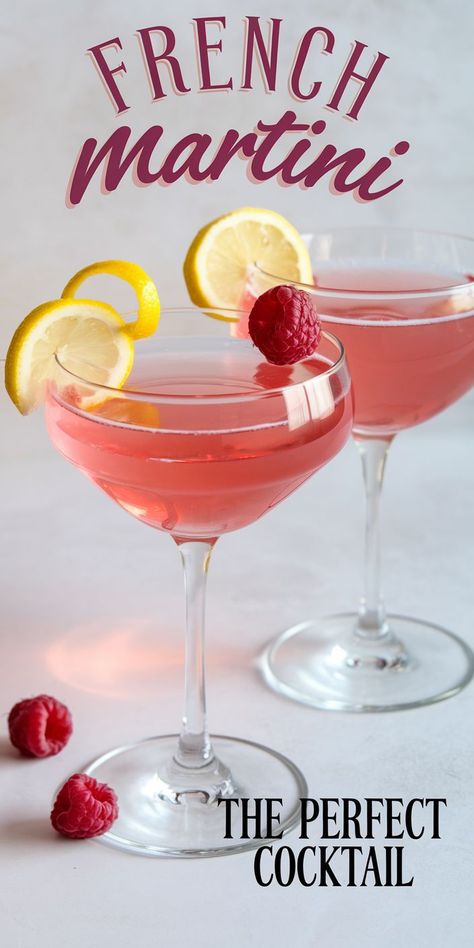 French Martini Chambord Recipe: A Must-Have for Your New Year's Eve Foods Party French Martini Chambord, French 57 Cocktail Recipe, French Kiss Martini, Cocktails With Chambord, Best Martini Recipe Cocktails, Pink Martini Recipe, New Years Martini, Best Martini Recipe, Chambord Martini