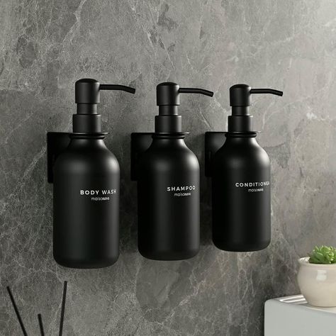 Shampoo And Conditioner Dispenser, Shower Soap Dispenser, Black Shampoo, Soap Dispenser Wall, Wall Mounted Soap Dispenser, Silver Shampoo, Diy Shampoo, Shampoo Dispenser, Soap Pump Dispenser