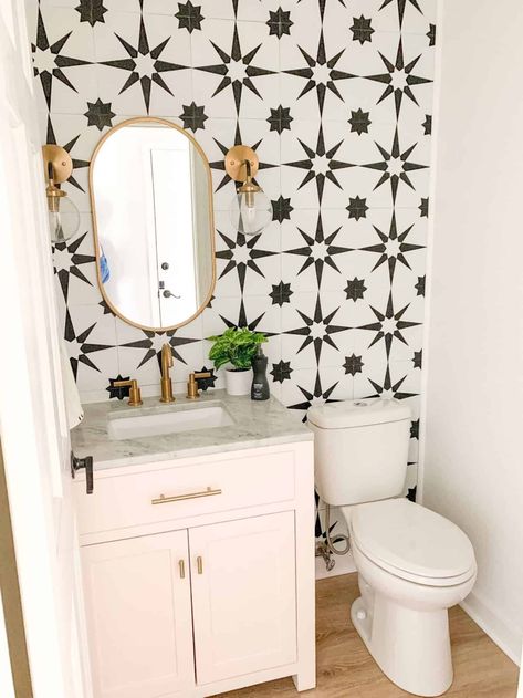 Check out my favorite bathroom vanities on a budget. Whether you plan to DIY or buy new, there is something for everyone. #arinsolangeathome #bathroom #homedecor #bathroomonabudget Black And White Powder Room, White Powder Room, Bold Blush, Pink Powder Room, Pink Powder, Over Toilet, Bathroom Diy, Great Bathrooms, Black And White Tiles