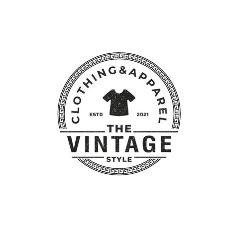 Classic Vintage Retro Label Badge for Clothing Apparel Circle Logo Emblem Design Template Element Circle Emblem Logo, Vintage Clothes Shop Logo, Vintage Circle Logo, Vintage Clothing Logo, Vintage Brand Logo, Vintage Badge Logo, Magnus Walker, Clothing Logo Design, Logos Vintage