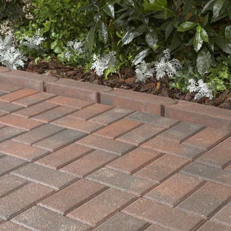 Red Brick Walkway, Brick Landscape, Outdoor Porches, Garden Walkways, Paver Ideas, Paver Steps, Outdoor Improvements, Brick Paver Patio, Paver Designs