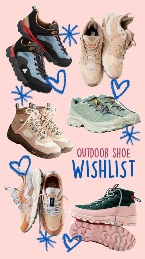 Hiking shoes in pastel girly colours Granola Girl Shoes, Hiking Nature, Shoe Wishlist, Hiking Shoe, Granola Girl, Girl Shoes, Outdoor Shoes, Outdoor Hiking, Hiking Shoes