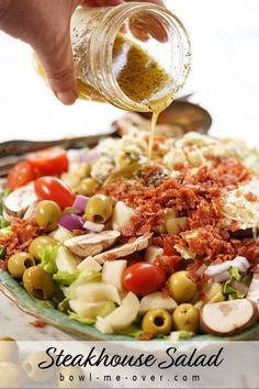 Restaurant Style House Salad, Steak House Salad Recipe, Steakhouse Salad, Best Salads Ever, Homemade Vinaigrette, Best Salad, Yummy Salads, Hearts Of Palm, Low Carb Meal