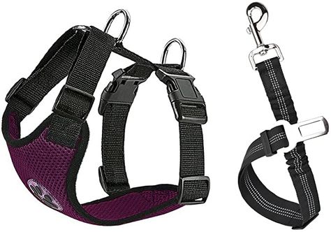 Amazon.com : Lukovee Dog Car Safety Harness Seat Belt Set, Multifunction Adjustable Pet Vest Harness with Car Vehicle Connector Strap for Dogs Travel Walking Trip (Large, Burgundy) : Pet Supplies Dog Seatbelt, Dog Car Harness, Car Harness, Dog Seat Belt, Vehicle Safety, Dog Seat, Dog Car Seats, Dog Safety, West Highland Terrier