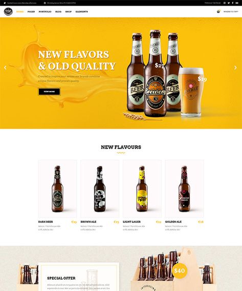 Beer Landing Page Design, Liquor Website Design, Beer Website Design, Beer Presentation, Brewery Website, Beer Website, Sales App, Craft Beer Design, Landing Page Website