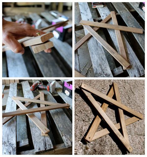 Rustic Wooden Star - BusyBeingJennifer.com #101handmadedays Wooden Stars For Christmas, Small Woodcraft Projects, Christmas Decor Projects, Christmas Booth, Diy Christmas Decor, Wood Craft Projects, Everyday Decor, Wood Stars, Christmas Signs Wood