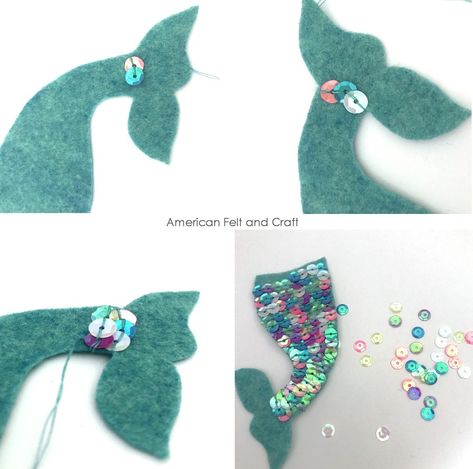 Mermaid Felt Patterns, Felt Mermaid Ornament, Summer Felt Crafts, Felt Christmas Ornament Patterns, Mermaid Felt, Felt Mermaid, Mermaid Craft, Teether Pattern, Mermaid Christmas Ornaments