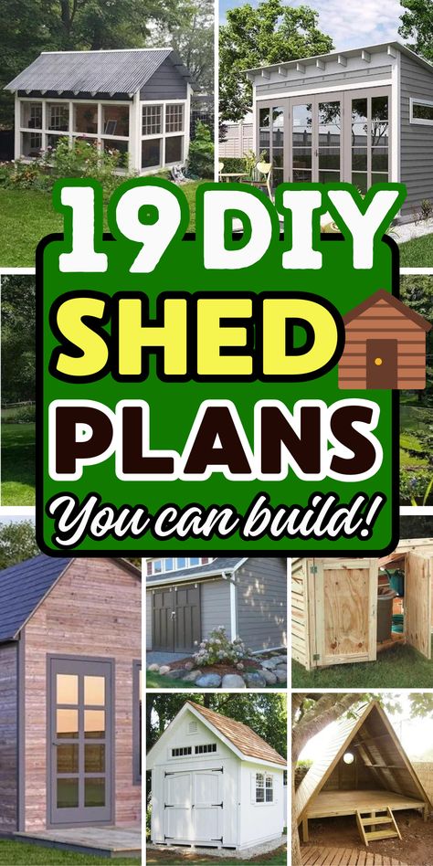 19 Practical DIY Shed Designs for Extra Storage Plans For Sheds How To Build, Shed Diy Plans, Shed Stairs Ideas, How To Build A Small Shed, Diy Garden Shed Plans, Diy Small Shed Plans, Shed Blueprints Free, Timber Shed Ideas, She Shed Floor Plans