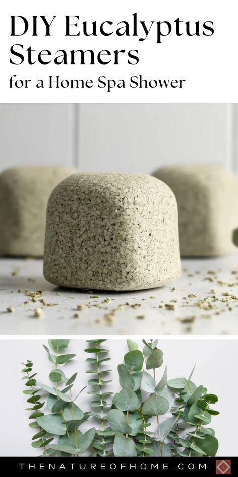 Transform your shower into a home spa with DIY eucalyptus steamers. These easy-to-make steamers release a calming scent that enhances your shower experience. Save this pin for a simple and effective bathroom upgrade! Aromatherapy Shower Steamers, Eucalyptus Shower Steamers Diy, Epsom Salt Shower Steamers, Diy Eucalyptus Shower Steamers, Diy Spa Bathroom Ideas, Eucalyptus Shower Head, Spa Style Bathroom Ideas, Shower Steamers Recipe, Diy Spa Bathroom