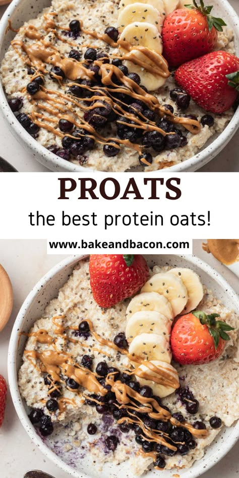 Oatmeal With Protein Powder, Oatmeal With Protein, Protein Oats, Low Calorie Protein, Protein Rich Breakfast, High Protein Breakfast Recipes, Oat Recipes Healthy, Breakfast Oatmeal Recipes, Protein Oatmeal