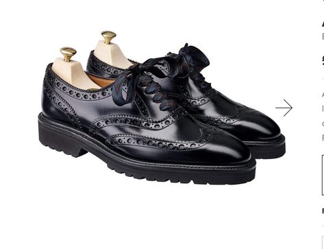 Crockett And Jones Boots, Luxury Brogue-detailed Oxfords For Derby, Luxury Black Brogue Oxfords, Black Patent Leather Brogue Lace-up Shoes, Luxury Black Leather-lined Oxfords, Grey Leather Jacket, Brown Leather Coat, Cleats Shoes, Crockett And Jones