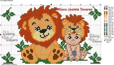 Baby Zoo Animals, Beautiful Cross Stitch Pattern, Cross Stitch For Kids, Crochet Lace Edging, Easy Crochet Baby, Jungle Baby, Safari Baby, Cross Stitch Patterns Christmas, Cross Stitch Charts