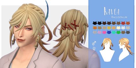 Kaveh hair | Patreon Sims 4 Guide, Maxis Match Hair, Elf Hair, Sims 4 Traits, Mod Hair, Sims 4 Anime, Cc Mods, Sims 4 Cc Skin, Sims 4 Body Mods