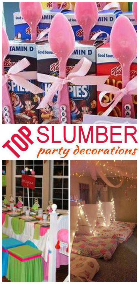 Slumber Party Snack Bar, Sleep Over Decoration Party Ideas, Adult Sleepover Party Decorations, Adult Slumber Party Decorations, Birthday Decorations For Adults, Sleepover Party Decorations, Slumber Party Decor, Hotel Sleepover Party, Slumber Party Snacks