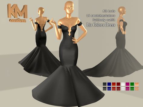 [KM] Lia Colors Dress | KM Creations on Patreon Sims 4 Patreon, Black And White Wedding Theme, Colors Dress, Sims 4 Body Mods, White Wedding Theme, Formal Wear Women, Sims 4 Dresses, Body Outfit, Oscar Dresses