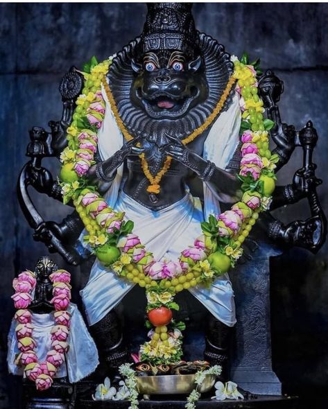 Narsimha Dev, Lakshmi Narsimha, Iskcon Vrindavan, Ganpati Bappa Wallpapers, Iskcon Krishna, Joker Hd Wallpaper, Temple Photography, Spiritual Paintings, Hanuman Photos