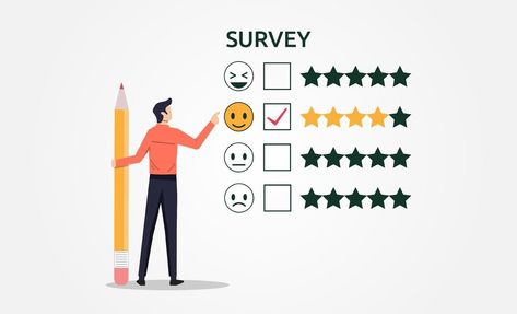 A man with pencil filling survey form concept. Survey feedback for customer satisfaction vector illustration Form Concept, Graphic Design Clients, Client Questionnaire, Survey Design, Survey Form, Air Clay, Customer Survey, Graphic Ideas, Logo Banners