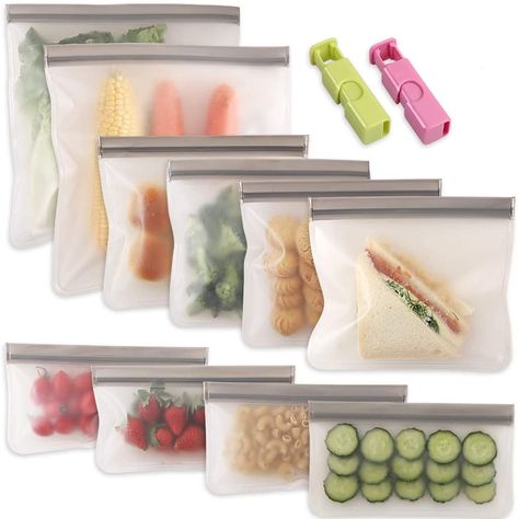 Cozihom Reusable Gallon Freezer Bags 10 Packs, Ziplock Leakproof Reusable Gallon Bags for Marinate Meats, Fruit, Sandwich, Snack, Home Organization, Eco-Friendly : Amazon.ca: Home Freezing Meat, Freezer Lunches, Reusable Sandwich Bags, Marinate Meat, Freezer Bags, Freezer Burn, Ziplock Bag, Food Storage Bags, Sandwich Bags