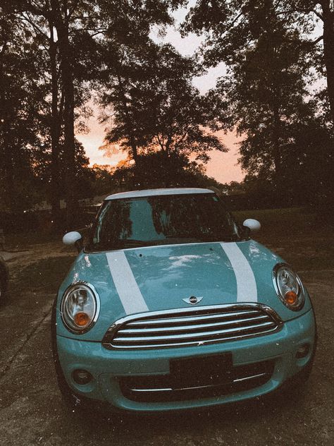 Ice Blue Mini Cooper, Blue Mini Cooper, Teal Car, Mini Cooper Accessories, Type Of Cars, Mini Copper, Dream Vehicles, Getaway Car, Blue Car