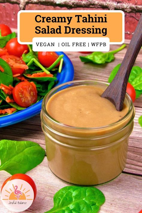 This vegan Creamy Tahini Salad Dressing is the perfect balance of flavors for just about any salad. It’s got some tanginess from the vinegar, creaminess and nuttiness from the tahini, sweetness from the maple syrup, and a bit of a kick from the dijon mustard. This one is sure to become a staple in your kitchen! Alkaline Salad Dressing, Harvest Salad Dressing, Sweet Salad Dressings, Dairy Free Salad Dressing, Vegan Dressings, Tahini Salad, Oil Free Salad Dressing, Tahini Salad Dressing, Dairy Free Salads