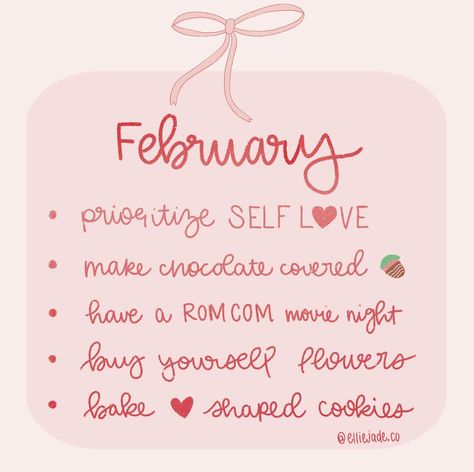 Happy February🍓🎀♥️ #handlettering #handlettered #motivation #justgirlythings #pinterestaesthetic #handletteredquotes #selflovebucketlist #girlyaesthetic #februarybucketlist #happyfebruary #selflovefebruary It's February Quotes, February Inspo Pics, February Goals Inspiration, 1 February Quotes, Vision Board February, Romanticize February, Quotes About February, Happy February Quotes, February Aesthetic Month