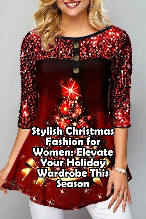 Discover the ultimate guide to Christmas fashion for women with our stylish tips and trends. Elevate your holiday wardrobe this season with festive outfits that blend comfort and elegance. From chic party dresses to cozy yet fashionable layers, find inspiration to shine at every holiday gathering. Embrace the spirit of the season while showcasing your unique style. Transform your look and make a statement this Christmas! Christmas Tops For Women, Christmas Sweater For Women, Stylish Tips, Festive Outfits, Christmas Sweaters For Women, Christmas Tops, Chic Party, Sweater For Women, Holiday Wardrobe