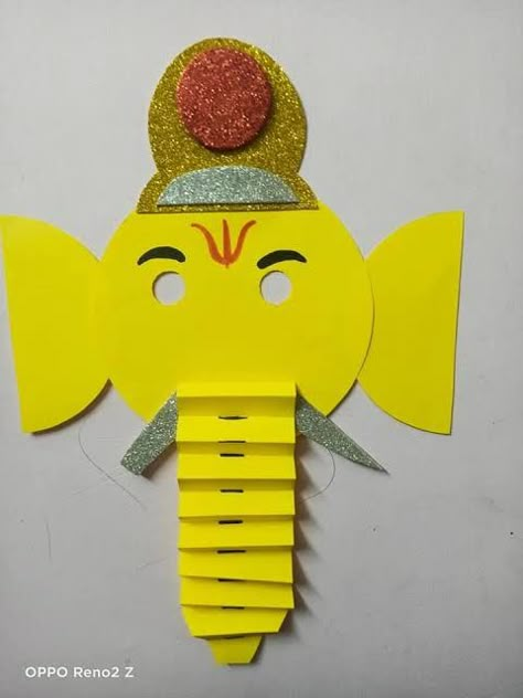 Ganesh Activity For Kids, Ganpati Activity For Preschool, Ganesh Craft For Kids, Ganesh Chaturthi Craft For Kids, Ganpati Craft Ideas For Kids, Ganesh Chaturthi Activity For Kids, Janmashtami Drawing Ideas For School, Ganpati Craft, Ganesh Chaturthi Craft