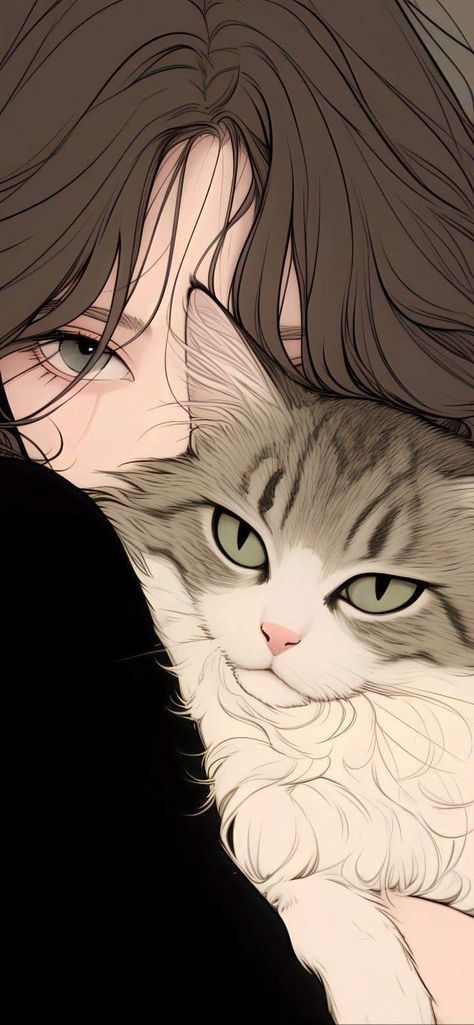 Walpapers Cute, Anime Cover Photo, Cute Simple Wallpapers, Girly Art Illustrations, Wallpapers Iphone, Negroni, Digital Art Anime, Cat Wallpaper, Girly Art