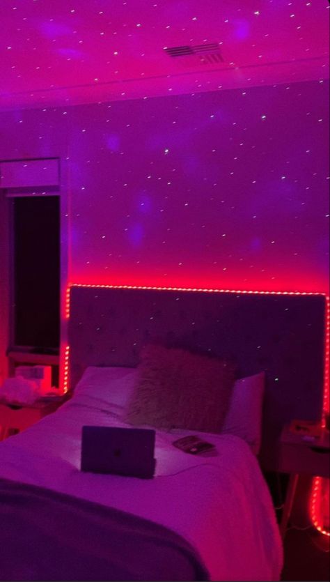 Neon Bedroom, Led Lighting Bedroom, Bedroom Door Design, Neon Room, Indie Room, Cute Bedroom Decor, Redecorate Bedroom, Dreamy Room, Teen Bedroom Decor