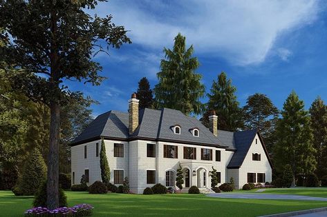 European Style House Plan - 5 Beds 5.5 Baths 5813 Sq/Ft Plan #923-185 - BuilderHousePlans.com 4500 Sq Ft House Plans 2 Story, 8000 Sq Ft House Plans, Chateau House Plans, Southern Houses, Luxury Houses Mansions, European Style Homes, European House Plans, French Country House Plans, Houses Mansions