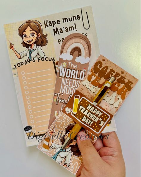 Stay tuned for our Teacher’s Day Gift Idea Bundle 👩🏻‍🏫👨🏻‍🏫 More designs available ✨ #teachersday #gift #giftideas #bookmark #pensleeve #notepad #todolist #digizellecreatives #digitalproduct #digitaldownload #template #businessideas Stay Tuned, To Do List, Note Pad, Gifts, Quick Saves, Design