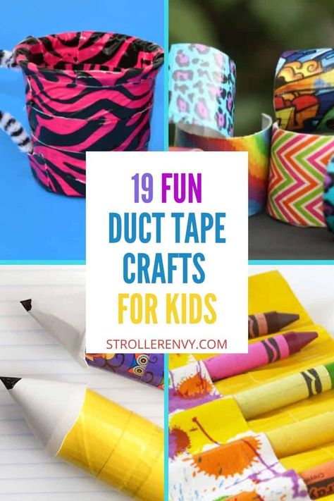 Pick up a few rolls of duct tape in fun colors and designs to make these creative DIY duct tape crafts for kids. There are so many cool ideas! Duct Tape Crafts For Kids, Duct Tape Bookmarks, Duct Tape Bags, Duct Tape Flower Pens, Duct Tape Diy, Duck Tape Projects, Diy Projects For Adults, Duct Tape Projects, Tape Projects