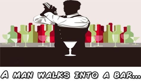 A man walks into a bar... - Funny Hours Leprechaun Girl, Female Bartender, Cocktail Pictures, Stock Icon, Birthday Illustration, Colorful Cocktails, Figure Drawing Reference, Logo Illustration, Print Templates