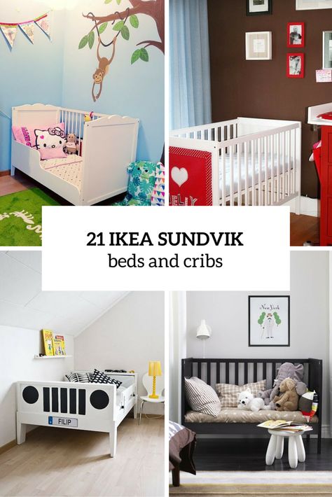 21 Cute IKEA Sundvik Bed And Crib Ideas To Try | DigsDigs Ikea Baby Bed Hack, Ikea Sundvik Crib, Sundvik Bed, Ikea Crib Hack, Sundvik Crib, Diy Montessori Bed, Ikea Kids Bed, Bookcases Ideas, Ikea Sundvik