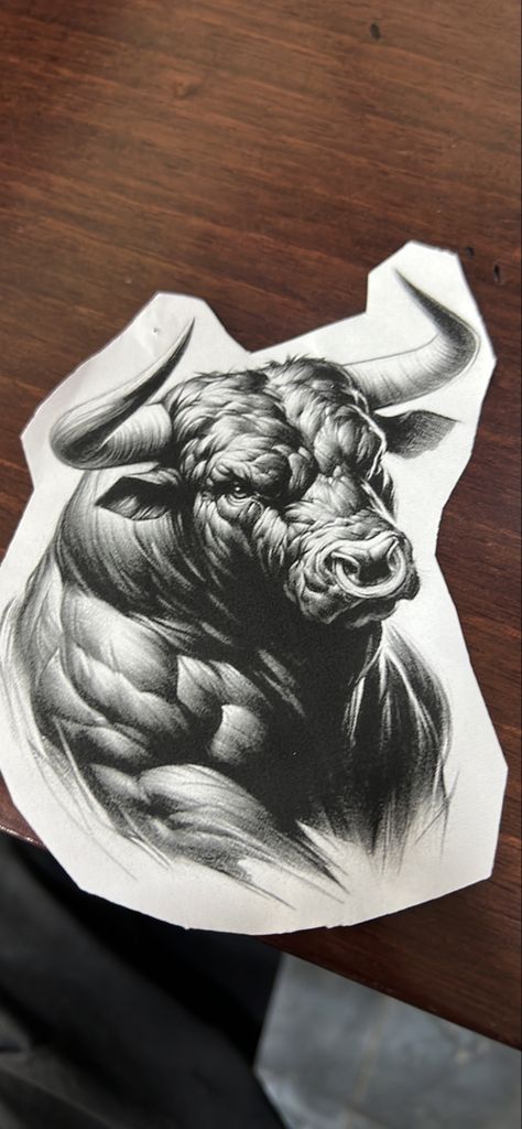 Bull Design Tattoo, Bull Tattoo Men, Bull Tattoo Design For Men, Taurus Bull Tattoo, Bull Head Drawing, Bull Tattoo Design, Tatto Designs, Taurus Bull Tattoos, Bull Tattoo