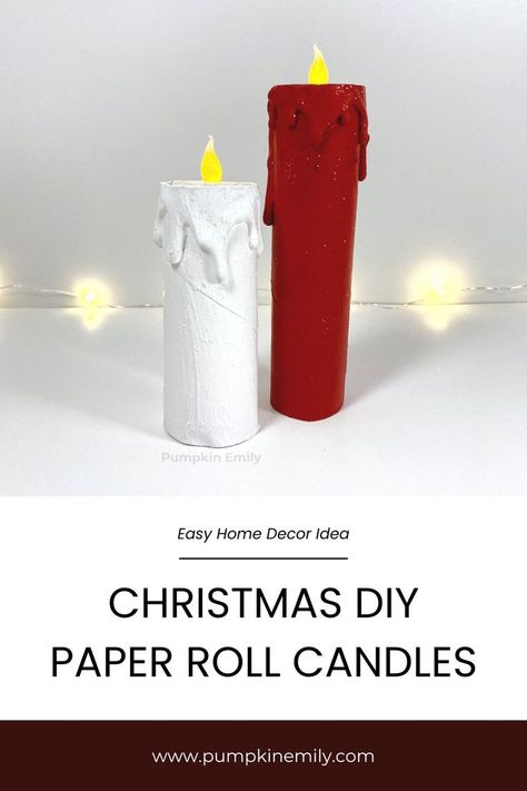 Paper Towel Roll Candles, Toilet Paper Candles, Toilet Paper Roll Candles, Christmas Diy Paper, Diy Christmas Paper, Rolled Candles, Fake Candles, Christmas Room Decor Diy, Paper Candle