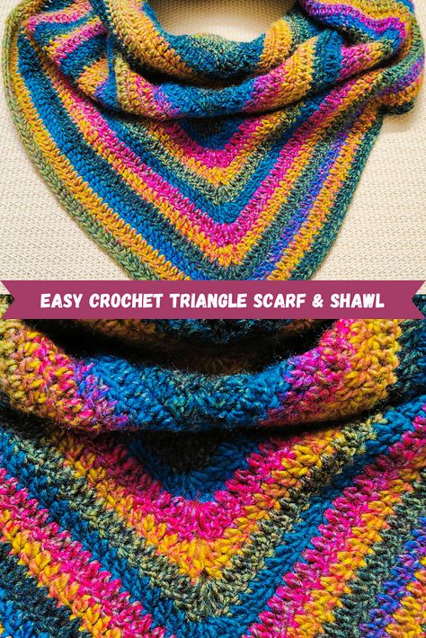 Crochet C2c Triangle Shawl, Triangle Shawl Pattern Free, Crocheted Triangle Shawls, Easy Crochet Triangle Scarf, Corner To Corner Crochet Shawl, Caron Cake Shawl Crochet Pattern, Easy Knit Triangle Shawl Free Pattern, Crochet Triangular Shawl, Crochet Triangle Shawl Pattern Free Easy Simple