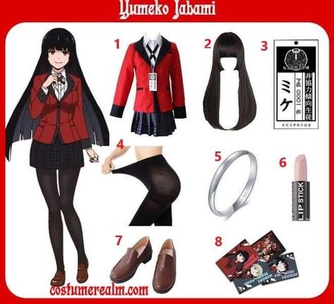 Yumeko Jabami Costume, Anime Yumeko, Cosplay Kakegurui, Kakegurui Cosplay, Diy Halloween Costume Ideas, Easy Cosplay, Trendy Halloween Costumes, Diy Halloween Costume, Fancy Dress Costume