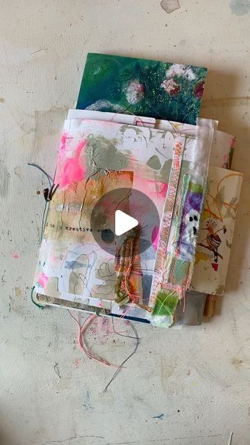 Visual Journaling, Art Journaling Ideas, Art Journal Forest, Beach Junk Journal Ideas, Art Journal Flip Through, Art Journaling, Junk Journal Flip Through, Travel Art Journal Travelers Notebook, Whimsical Art Journal