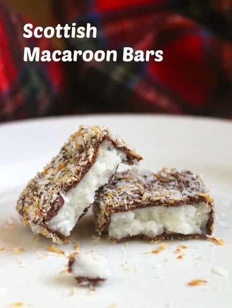 Dutch Baking, Scotland Party, Macaroon Bars, Scottish Tablet Recipes, Homemade Mounds, Scottish Desserts, Brandy Butter, Bounty Chocolate, Scottish Tablet