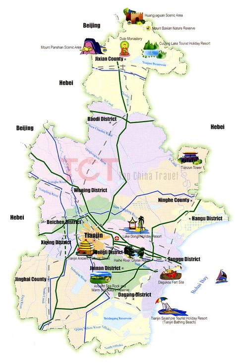 Tianjin Tourist Map, Tianjin Attractions Map, Tianjin Sightseeing Map China Map, Zhangjiajie, Tourist Map, Family Tour, Guilin, Tianjin, Chengdu, Great Wall, Historical Sites